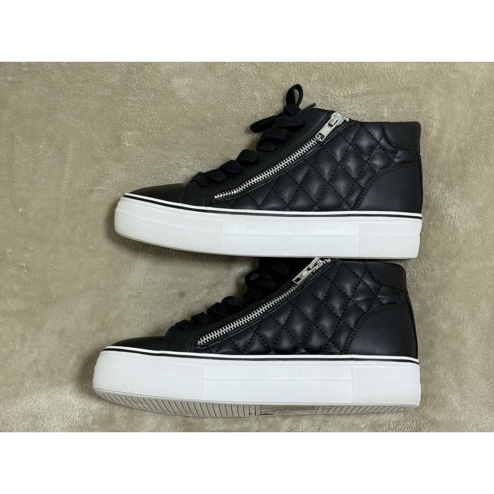 Steve Madden Decaff Black Quilted High Top Sneakers Women's Size 8 - Picture 5 of 6